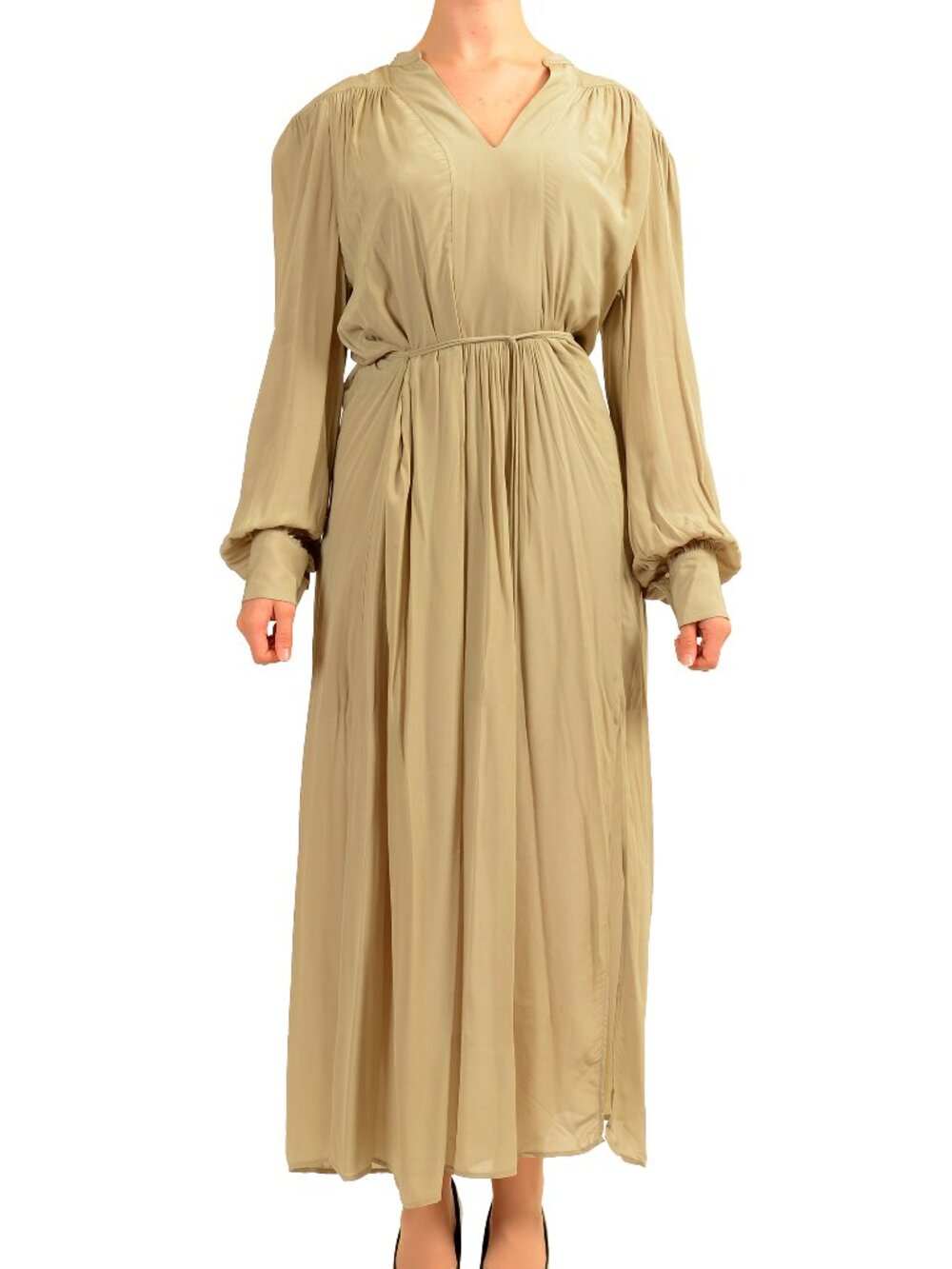 Hugo Boss Women's "C-Dathene" Sage Green Long Sleeve Maxi Dress US 4 IT 40
